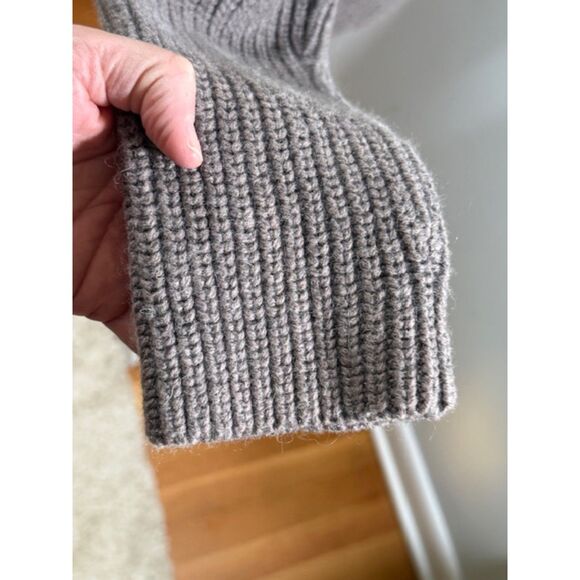 Jackpot Knitwear Open Front Cardigan Medium Taupe Button Detail Ribbed Knit - Picture 3 of 8